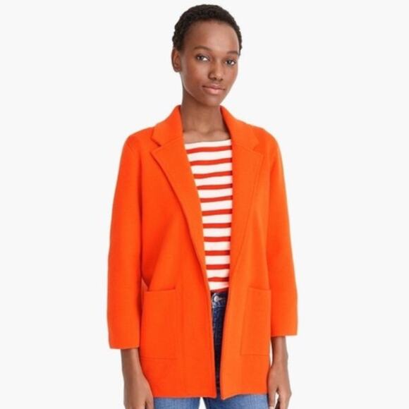 J. Crew 365 Sophie Open Front Sweater Blazer in Resort Orange Sz S J0244 - Picture 1 of 5
